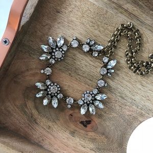 J Crew Flower Crystal Necklace
